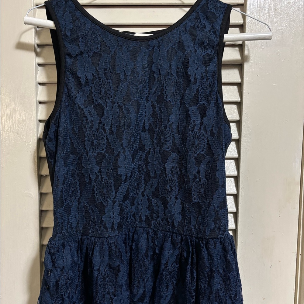Petticoat Alley Navy Lace Sleeveless Top